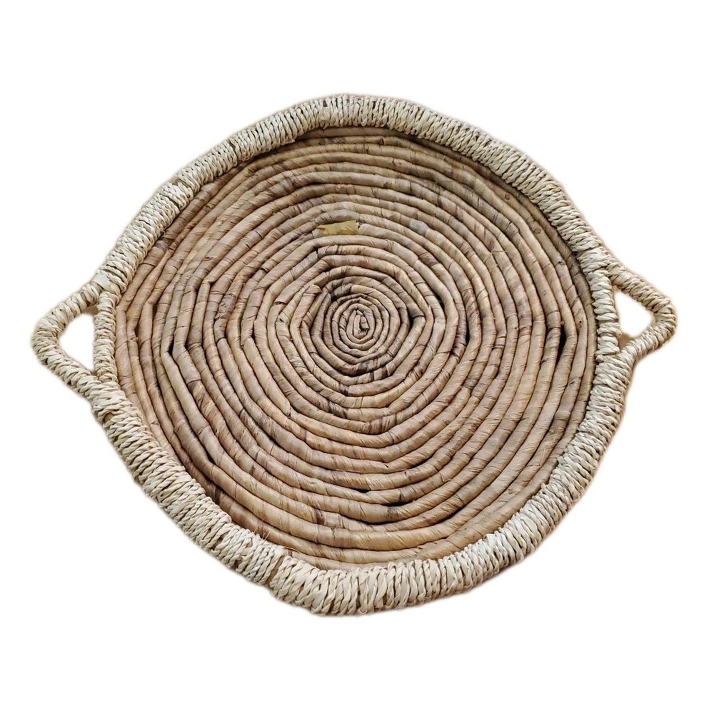 Seagrass Serving Tray Platter Storage 27" X 23" Handles Curved HUGE *See Photos